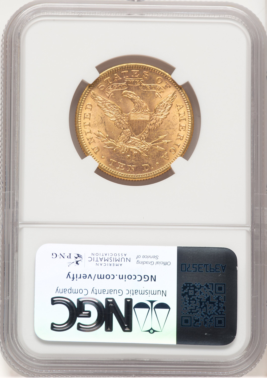 1881-S $10 Liberty Eagle NGC MS62. Second Image