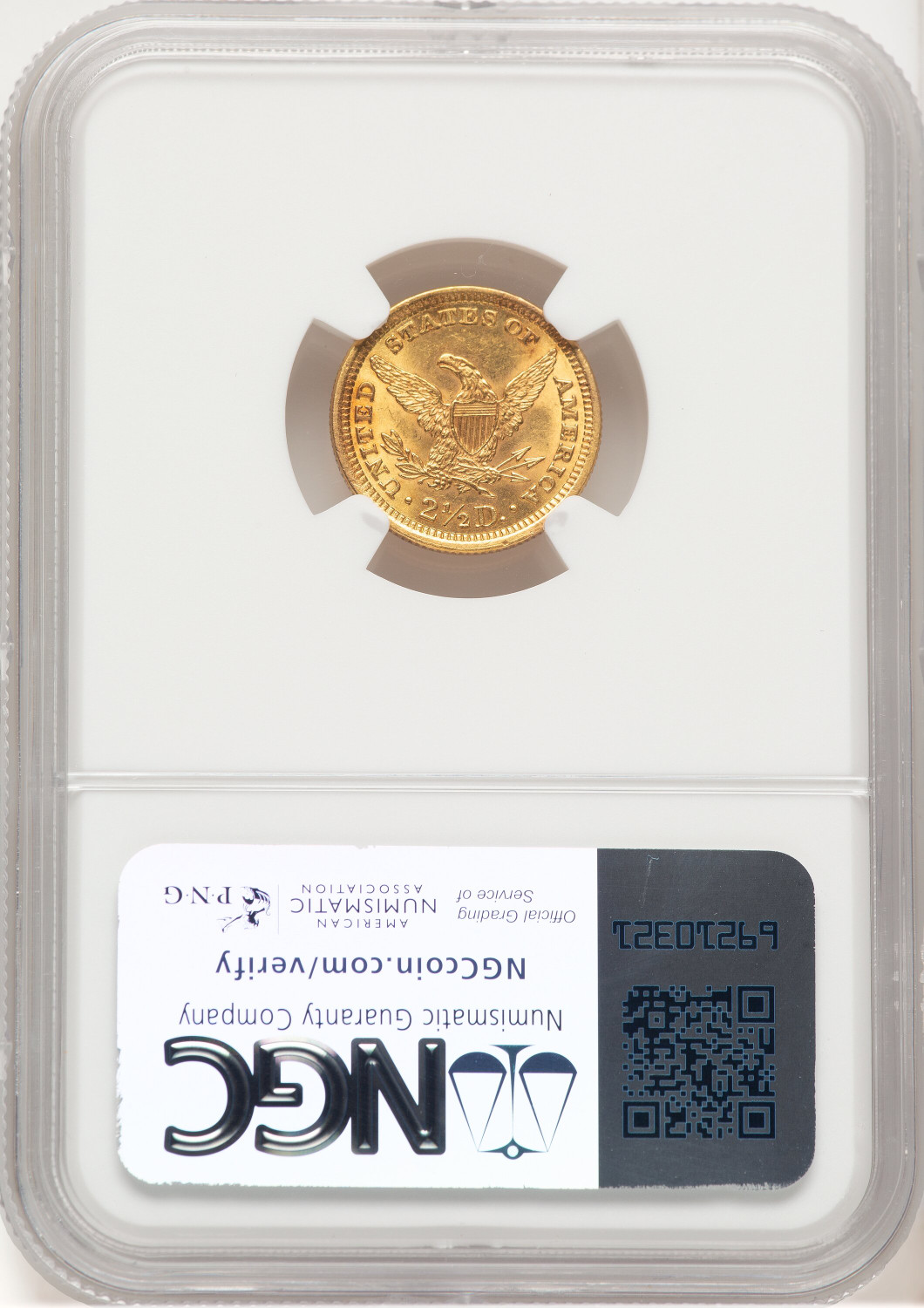 1896 $2.50 Liberty Quarter Eagle NGC MS62 (521126028). Second Image