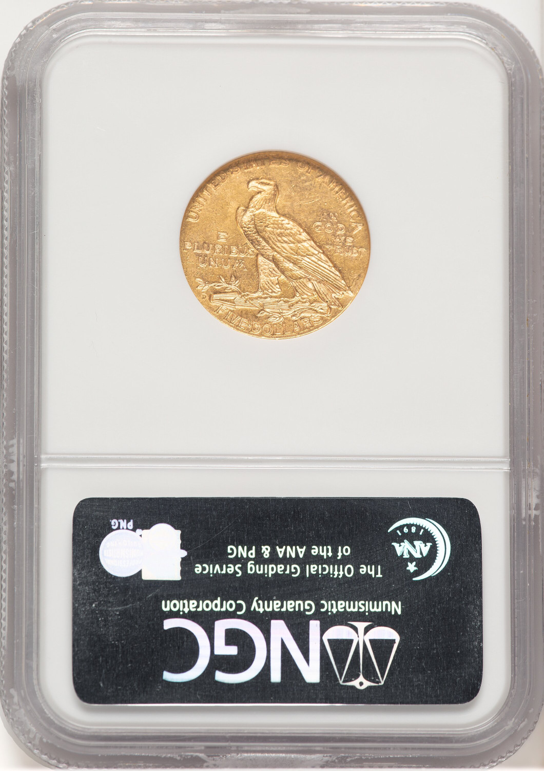 1908-D $5 Indian Half Eagle NGC MS62 (506475029). Second Image