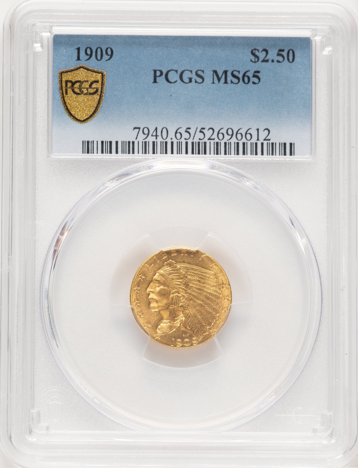 1909 $2.50 Indian Quarter Eagle PCGS MS65 (777145032)