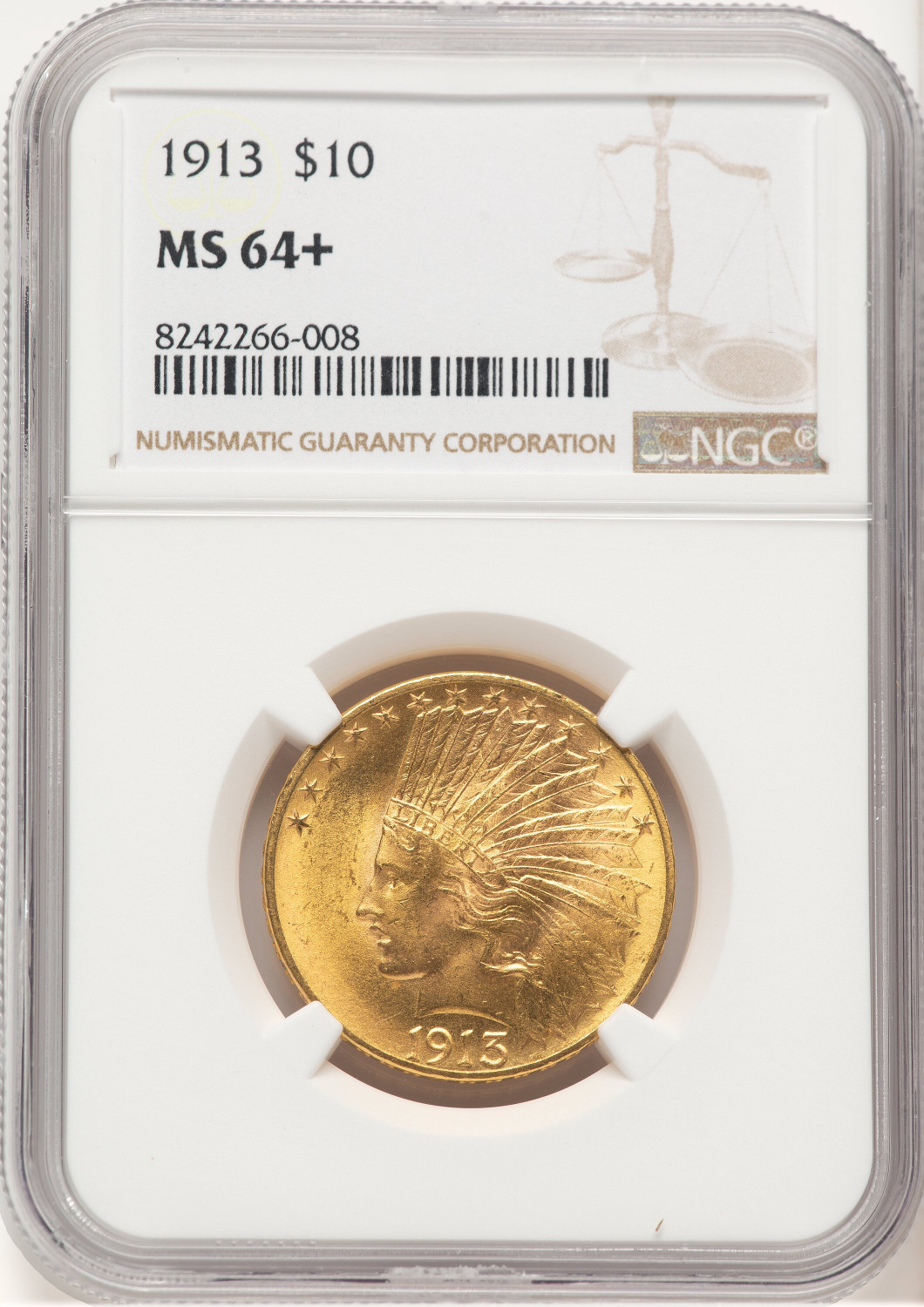 1913 $10 Indian Eagle NGC MS64+