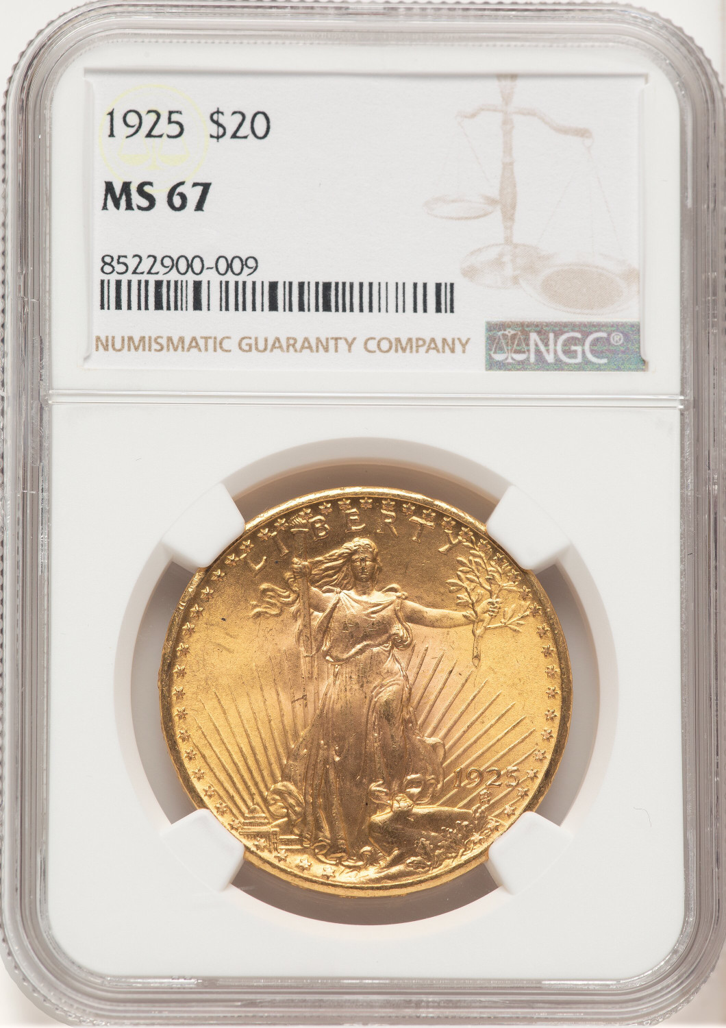 1925 $20 Saint-Gaudens Double Eagle NGC MS67 (571653011)