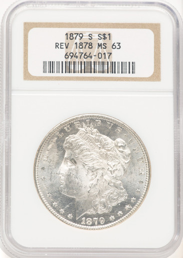 1879-S Reverse of 1878 Morgan Dollar NGC MS63. Third Image