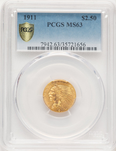 1911 $2.50 Indian Quarter Eagle PCGS MS63 (779276023). Third Image