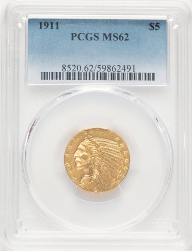 1911 $5 Indian Half Eagle PCGS MS62 (779276028). Third Image