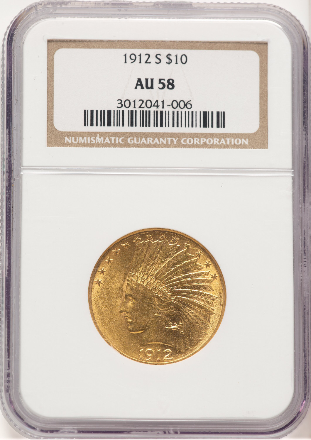 1912-S $10 Indian Eagle NGC AU58 (506475033)
