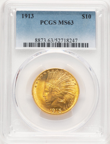 1913 $10 Indian Eagle PCGS MS63 (778883008). Third Image
