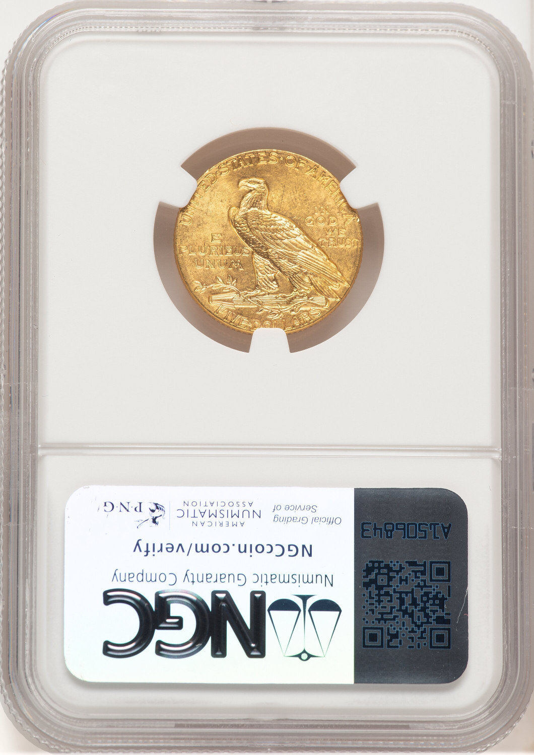 1913 $5 Indian Half Eagle NGC MS62 (778897012). Second Image
