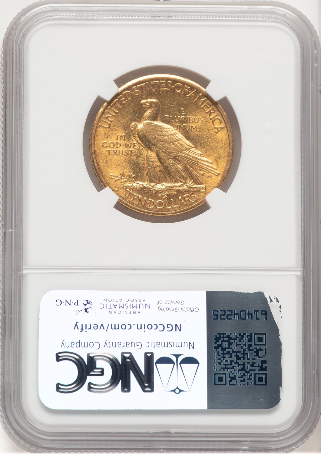 1914-S $10 Brown Label Indian Eagle NGC AU58. Second Image