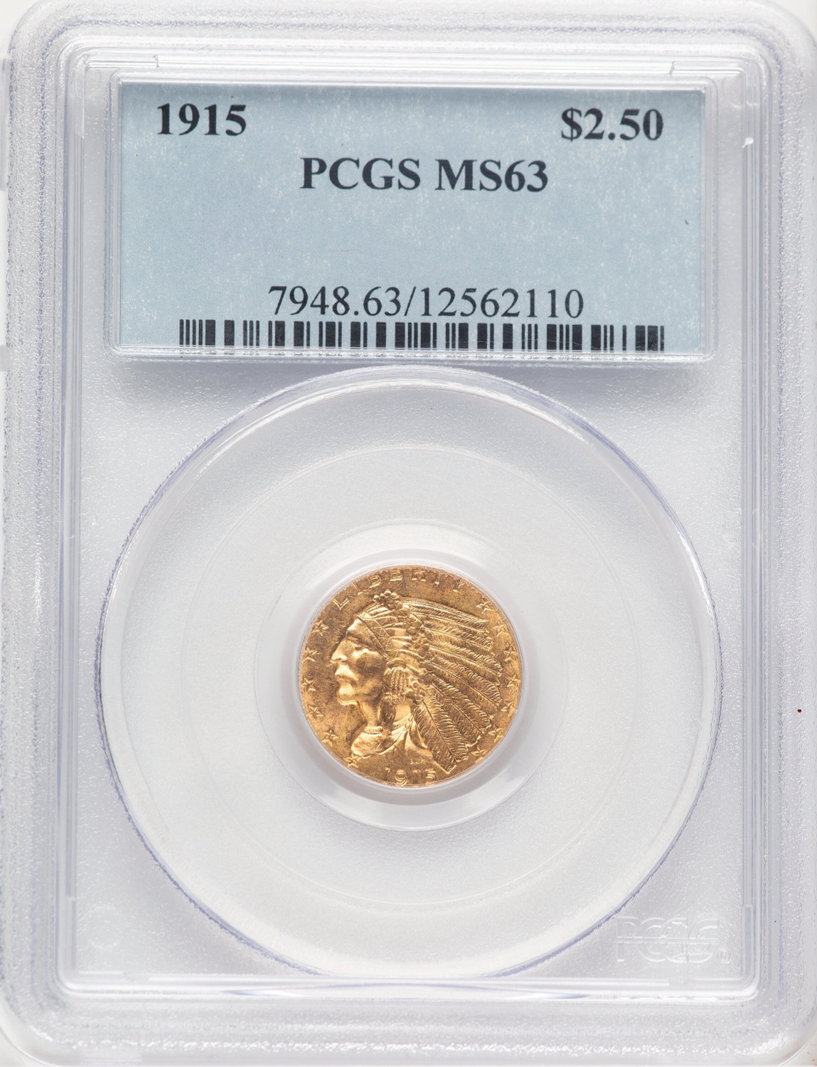 1915 $2.50 Indian Quarter Eagle PCGS MS63 (778897011)