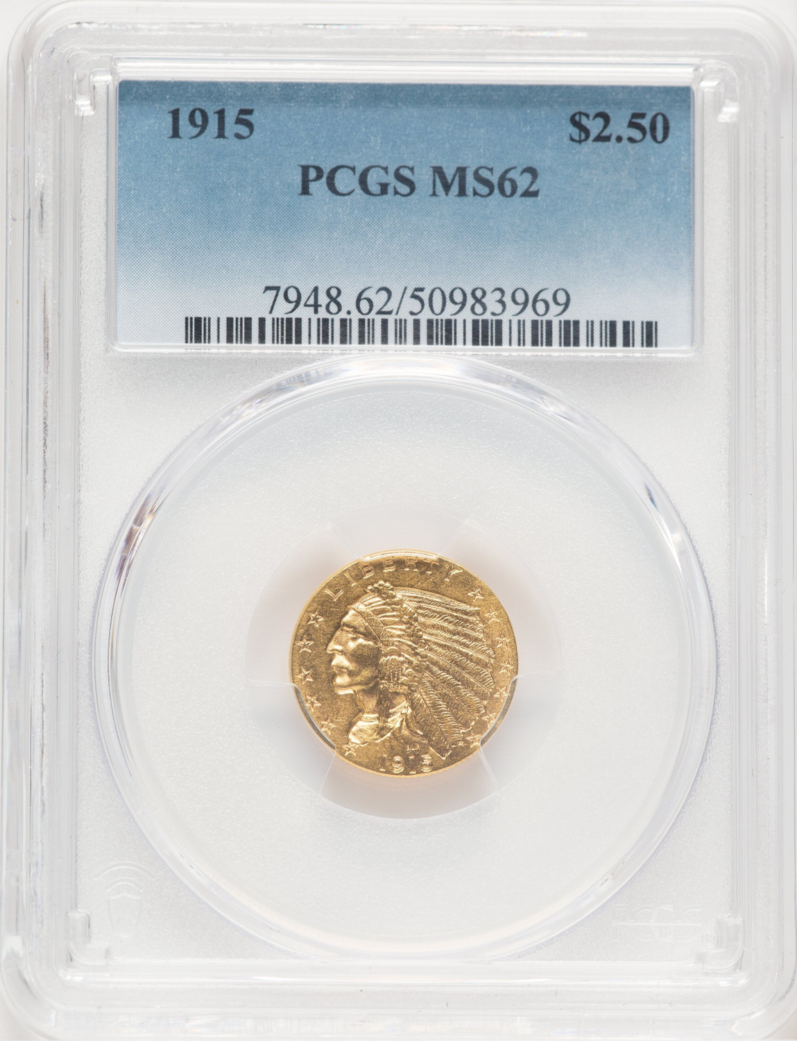 1915 $2.50 Indian Quarter Eagle PCGS MS62 (778894022)