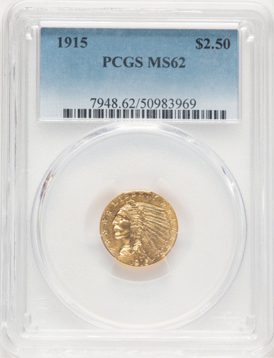 1915 $2.50 Indian Quarter Eagle PCGS MS62 (778894022). Third Image