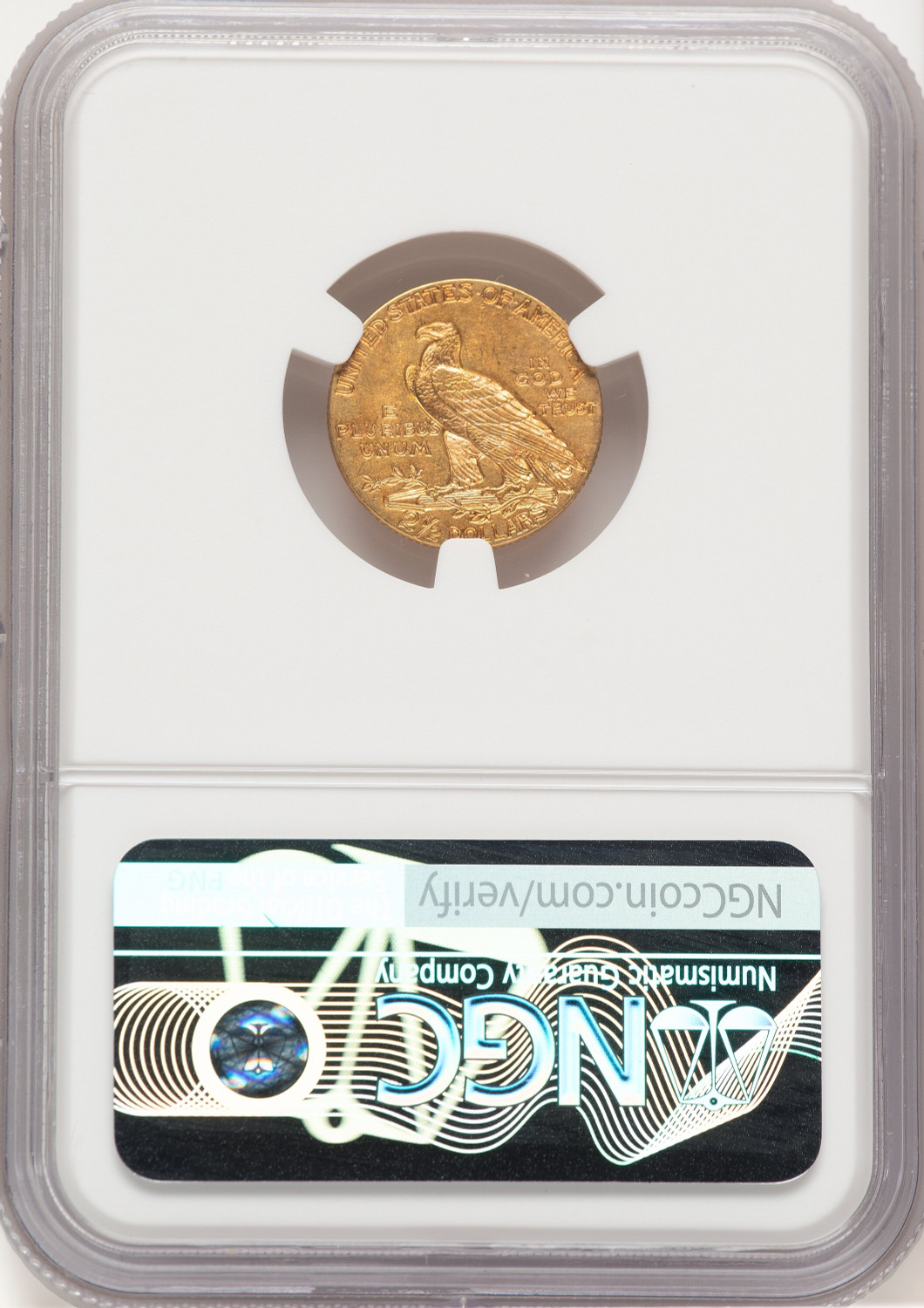 1915 $2.50 Indian Quarter Eagle NGC MS62 (779282012). Second Image