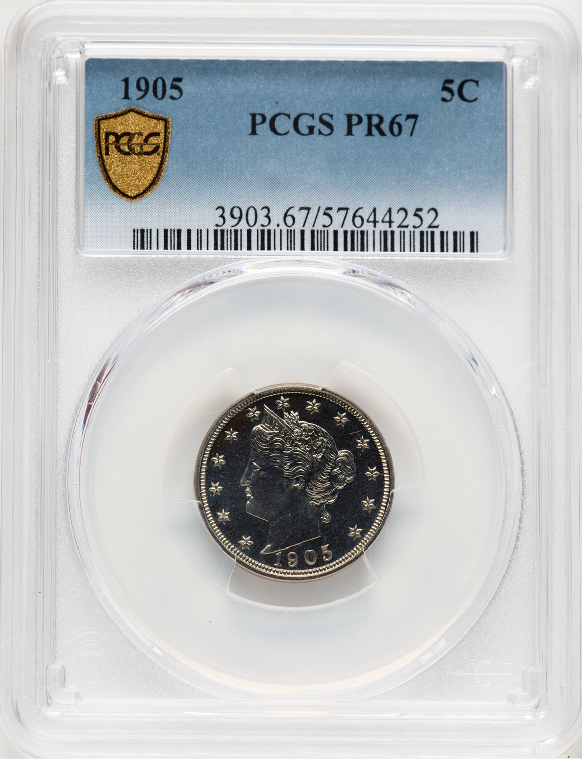 1905 5C Proof Liberty Nickel PCGS PR67
