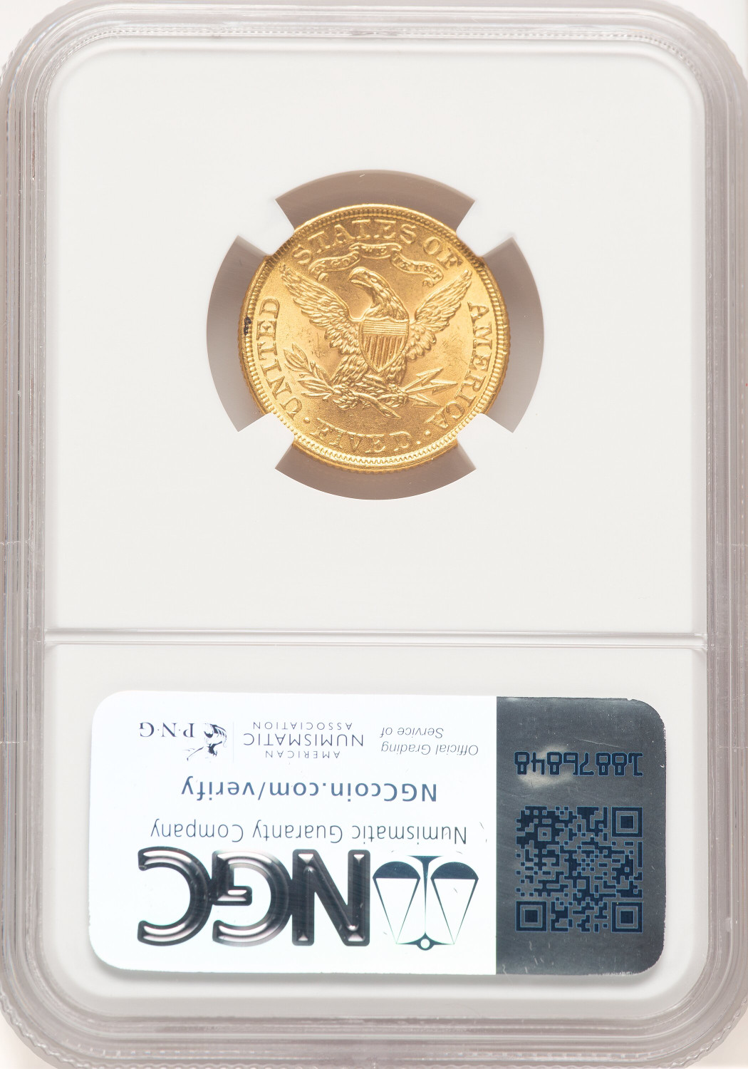 1899 $5 Liberty Half Eagle NGC MS65 (779570007). Second Image