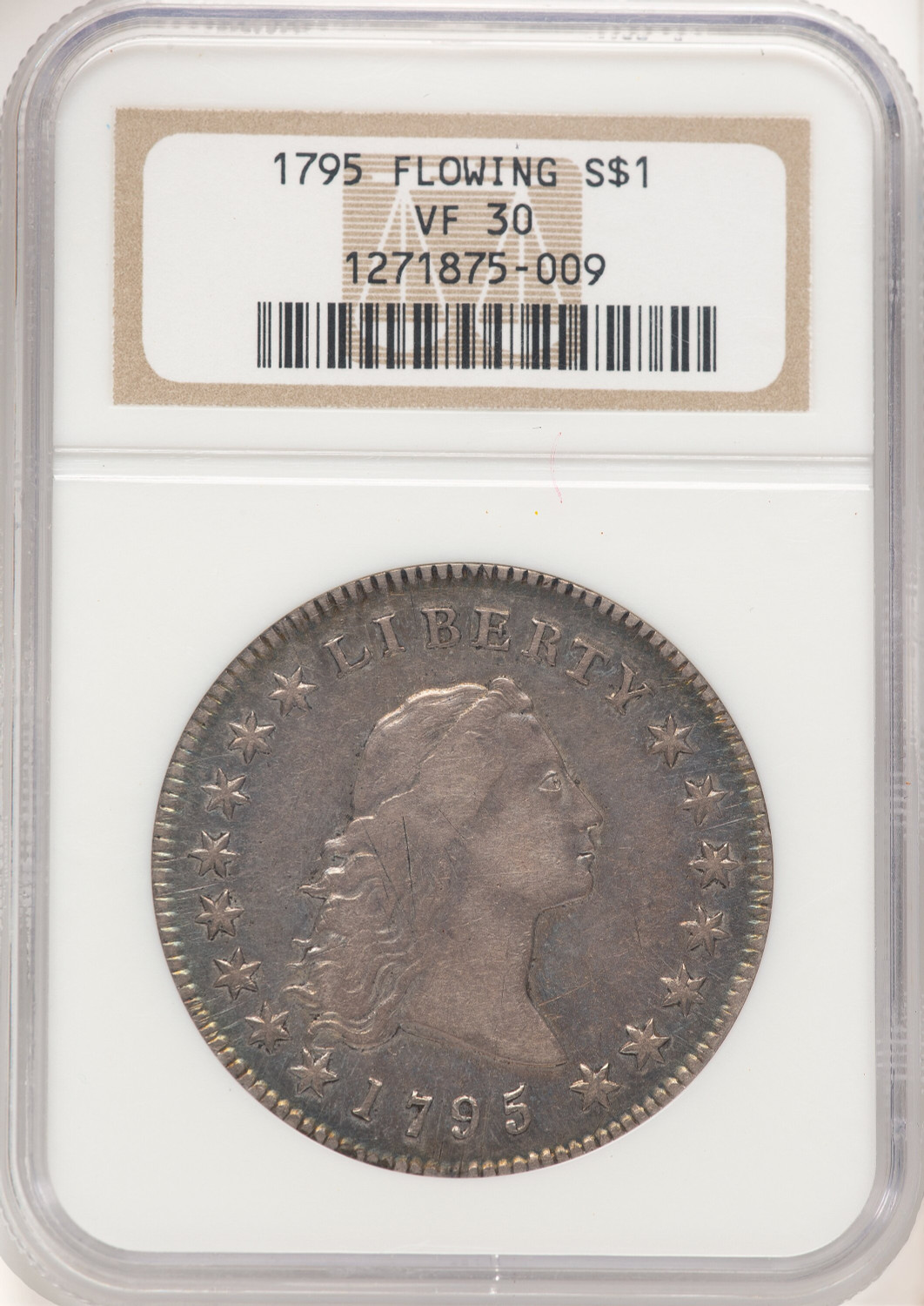 1795 Flowing Hair Three Leaves Early Dollar NGC VF30