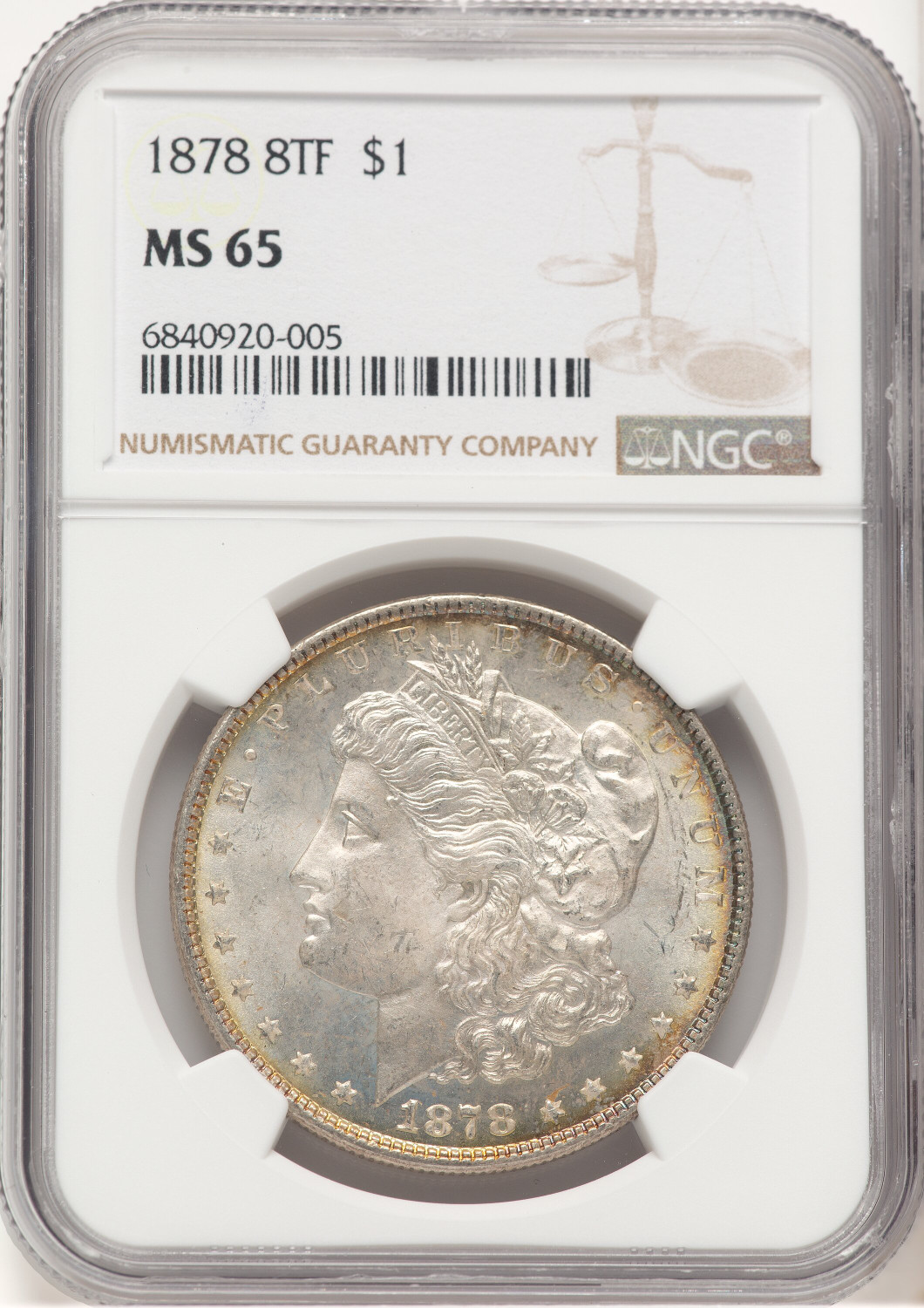 1878 8TF Morgan Dollar NGC MS65 (507439004)