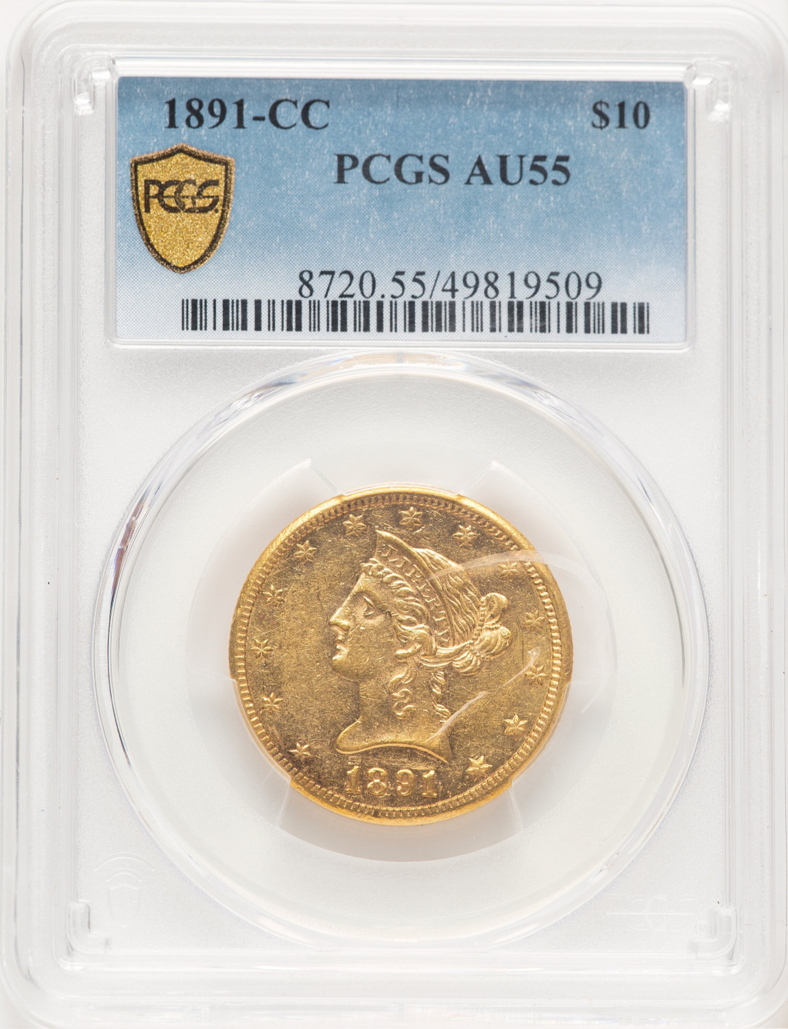 1891-CC $10 Liberty Eagle PCGS AU55 (779331008)