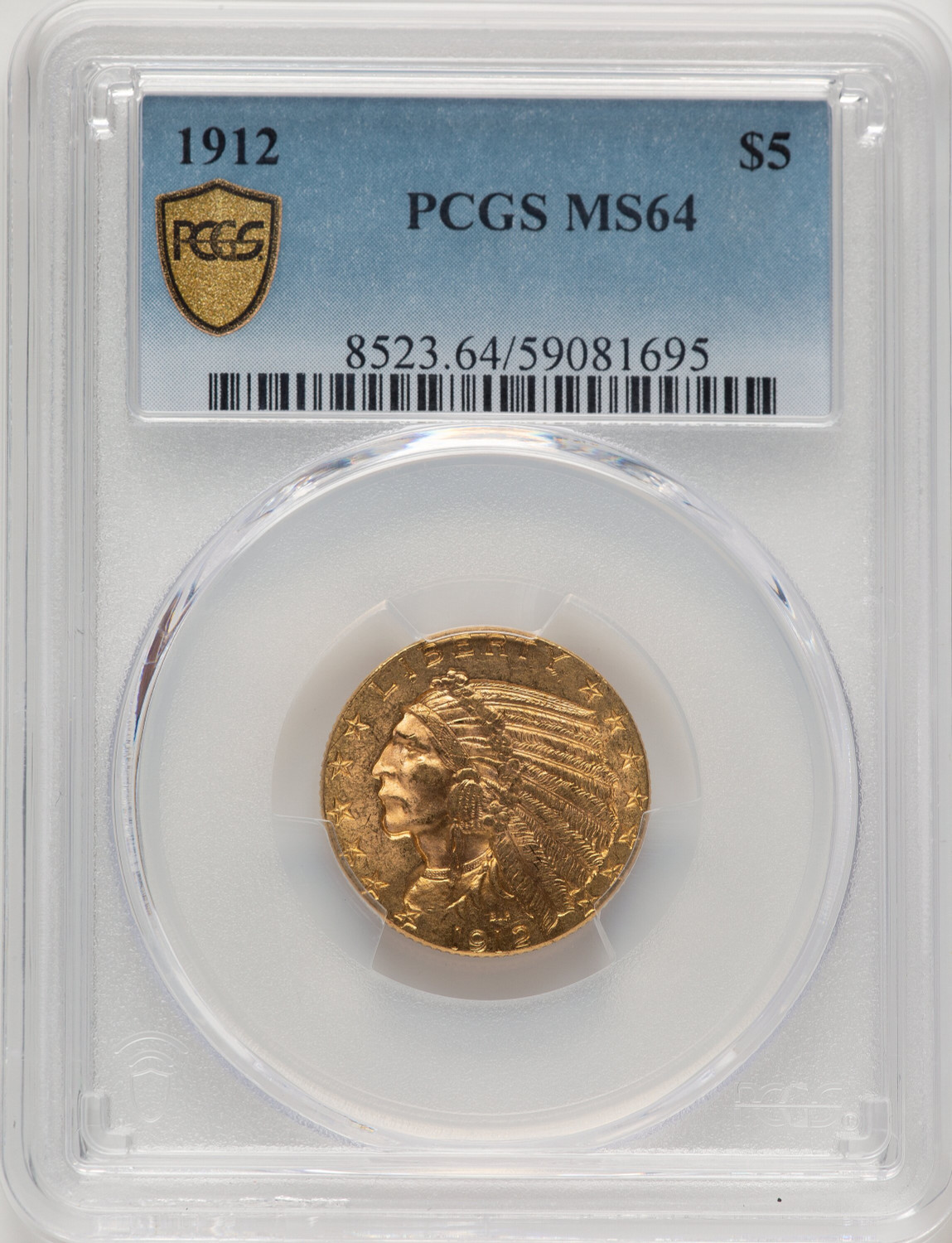 1912 $5 Indian Half Eagle PCGS MS64 (521326010)