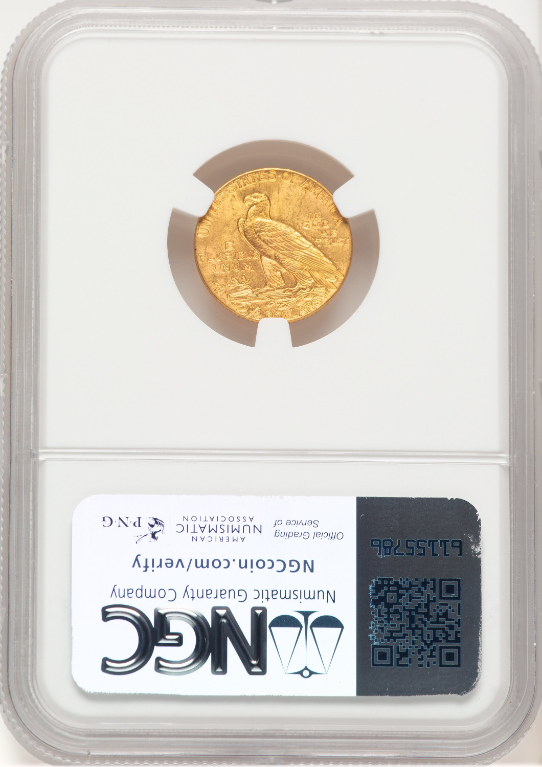1929 $2.50 Indian Quarter Eagle NGC MS64+ (769501007). Second image.