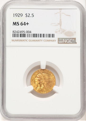 1929 $2.50 Indian Quarter Eagle NGC MS64+ (769501007). Third image.