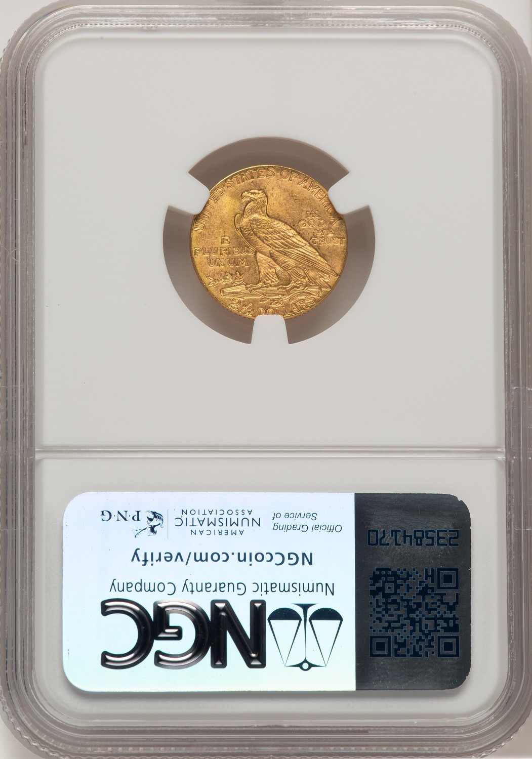 1929 $2.50 Indian Quarter Eagle NGC MS65 (507436023). Second image.