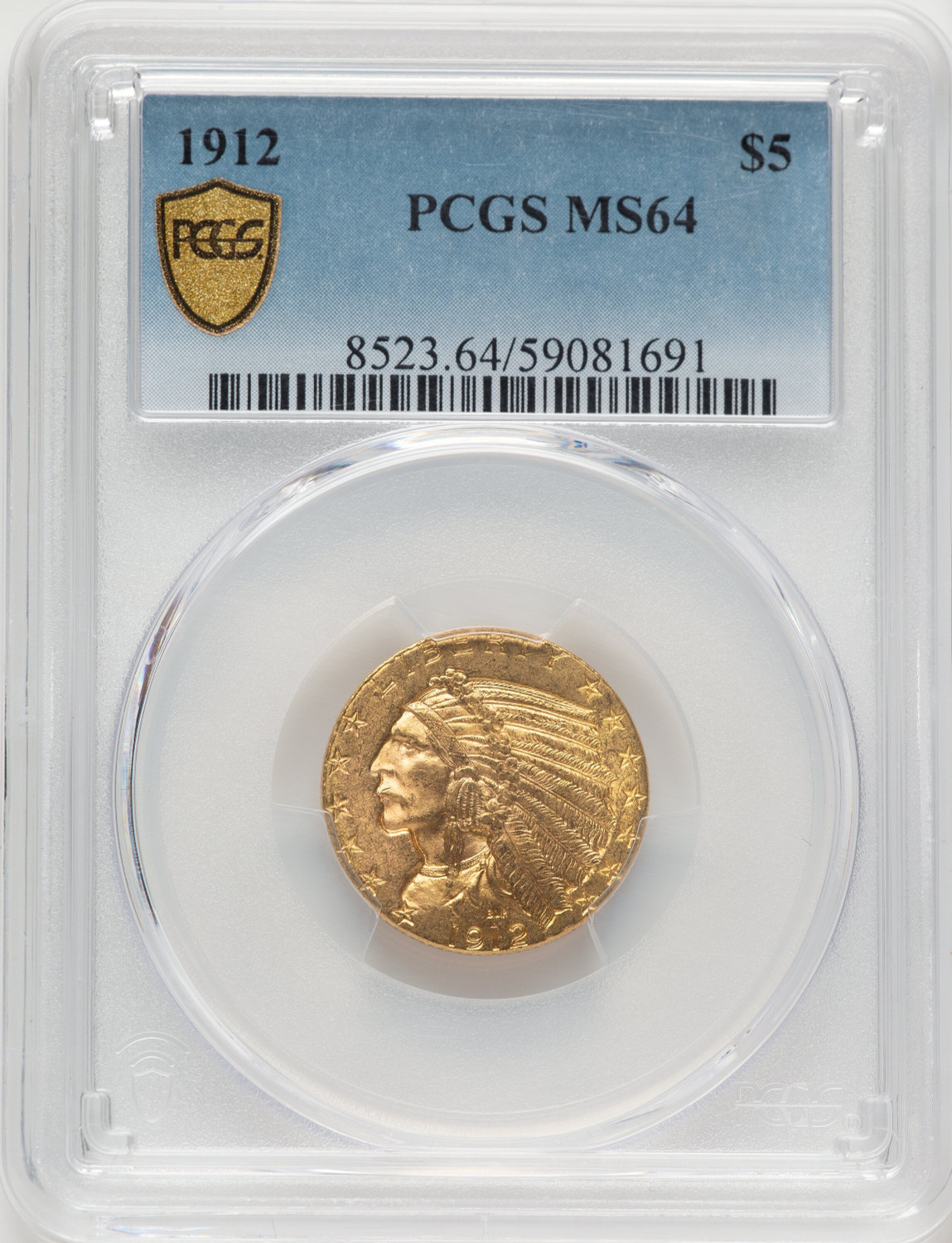 1912 $5 Indian Half Eagle PCGS MS64 (521326009)