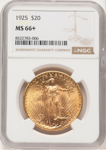 1925 $20 Saint-Gaudens Double Eagle NGC MS66+ (507267038). Third image.