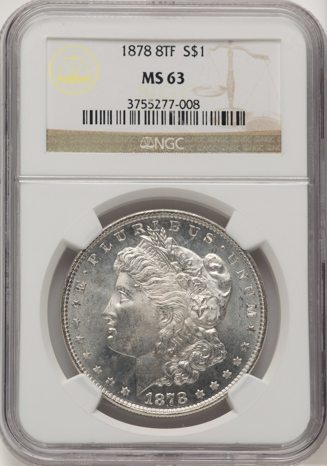 1878 8TF Morgan Dollar NGC MS63 (521164013)