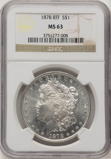 1878 8TF Morgan Dollar NGC MS63 (521164013). Third Image