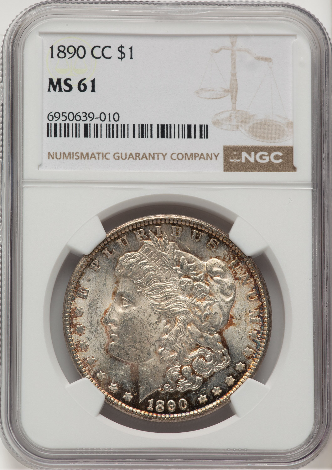 1890-CC Morgan Dollar NGC MS61 (778223031)