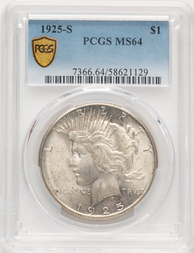 1925-S Peace Dollar PCGS MS64 (507435009). Third Image