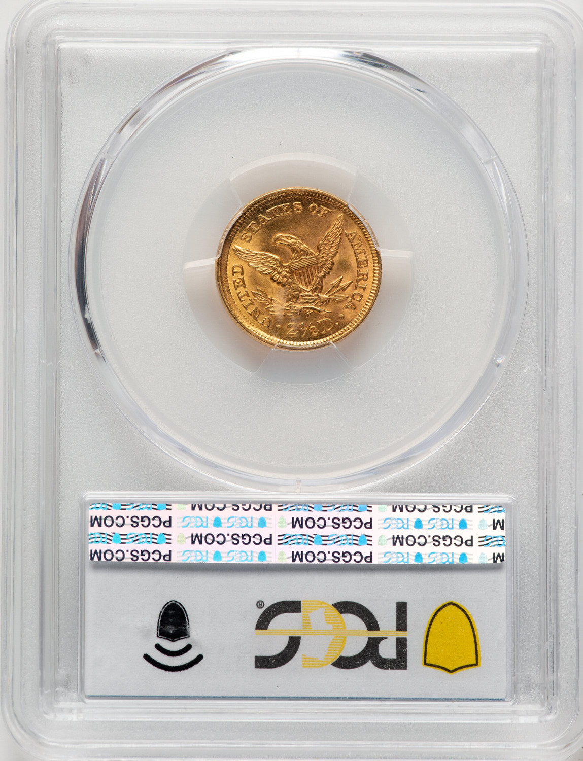 1857 $2.50 Liberty Quarter Eagle PCGS MS66. Second image.