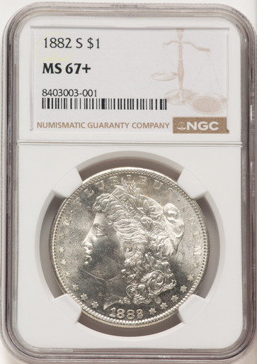1882-S Morgan Dollar NGC MS67+ (780787001). Third image.