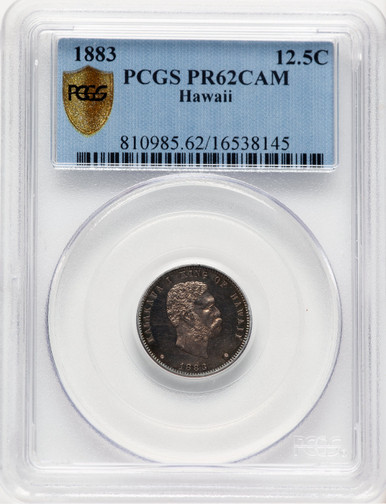 1883 Hawaii 12.5C CA Hawaii PCGS PR62CAM. Third image.