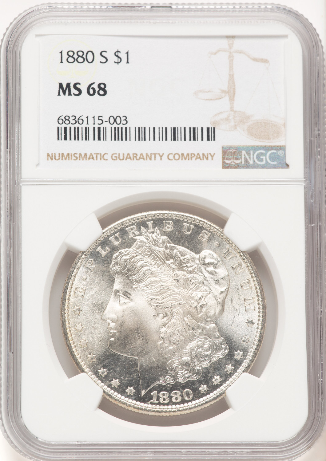 1880-S Morgan Dollar NGC MS68 (780434007)