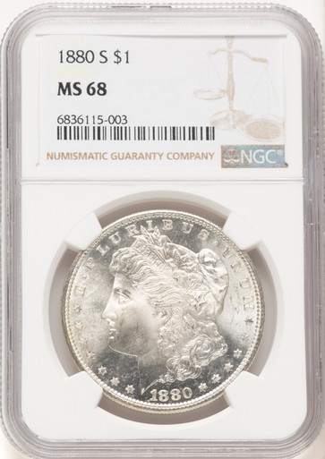 1880-S Morgan Dollar NGC MS68 (780434007). Third Image