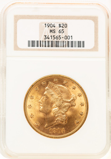 1904 $20 Liberty Liberty Double Eagle NGC MS65 (781392064). Third image.