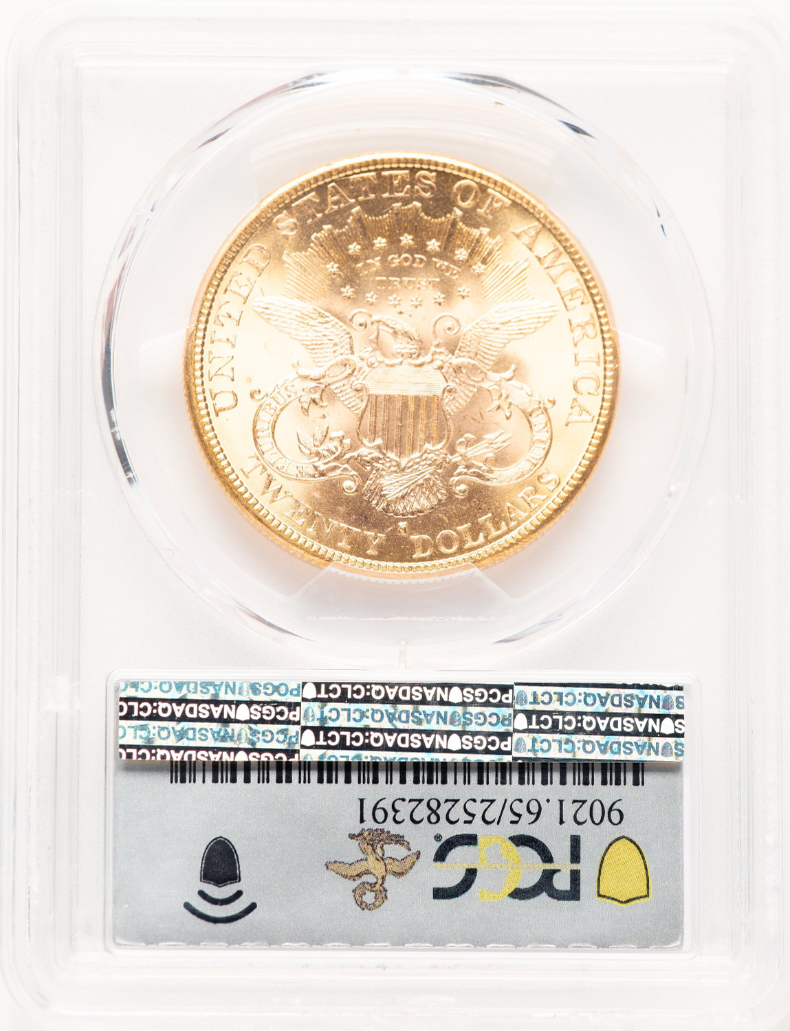 1892-S $20 Liberty Double Eagle PCGS MS65. Second image.