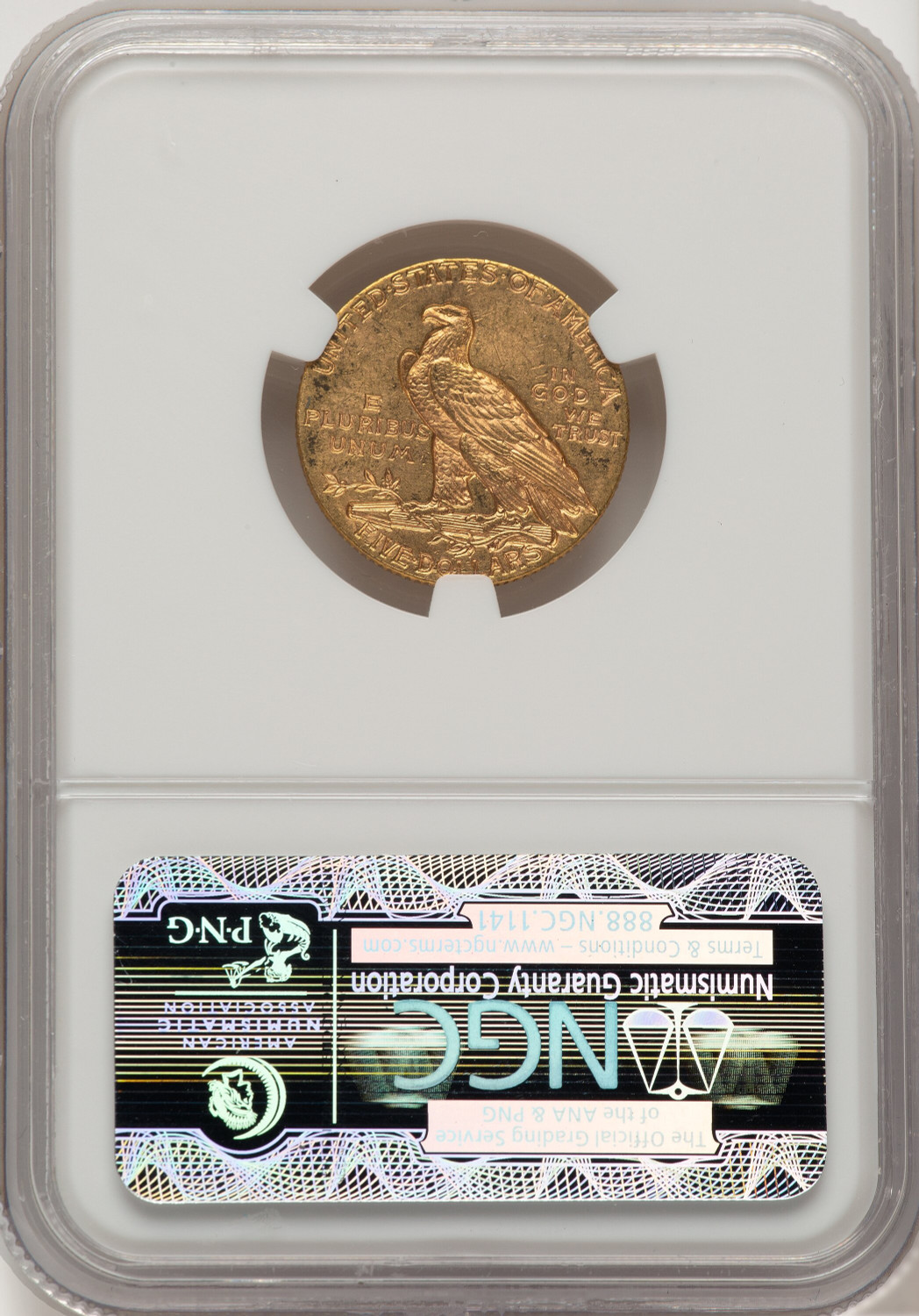 1909 $5 Indian Half Eagle NGC MS63 (778029004). Second Image