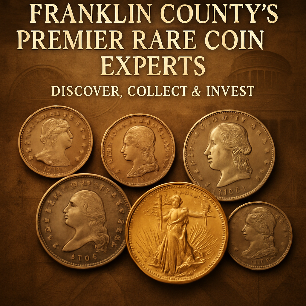 Close-up of rare collectible coins reflecting history and value in Franklin County
