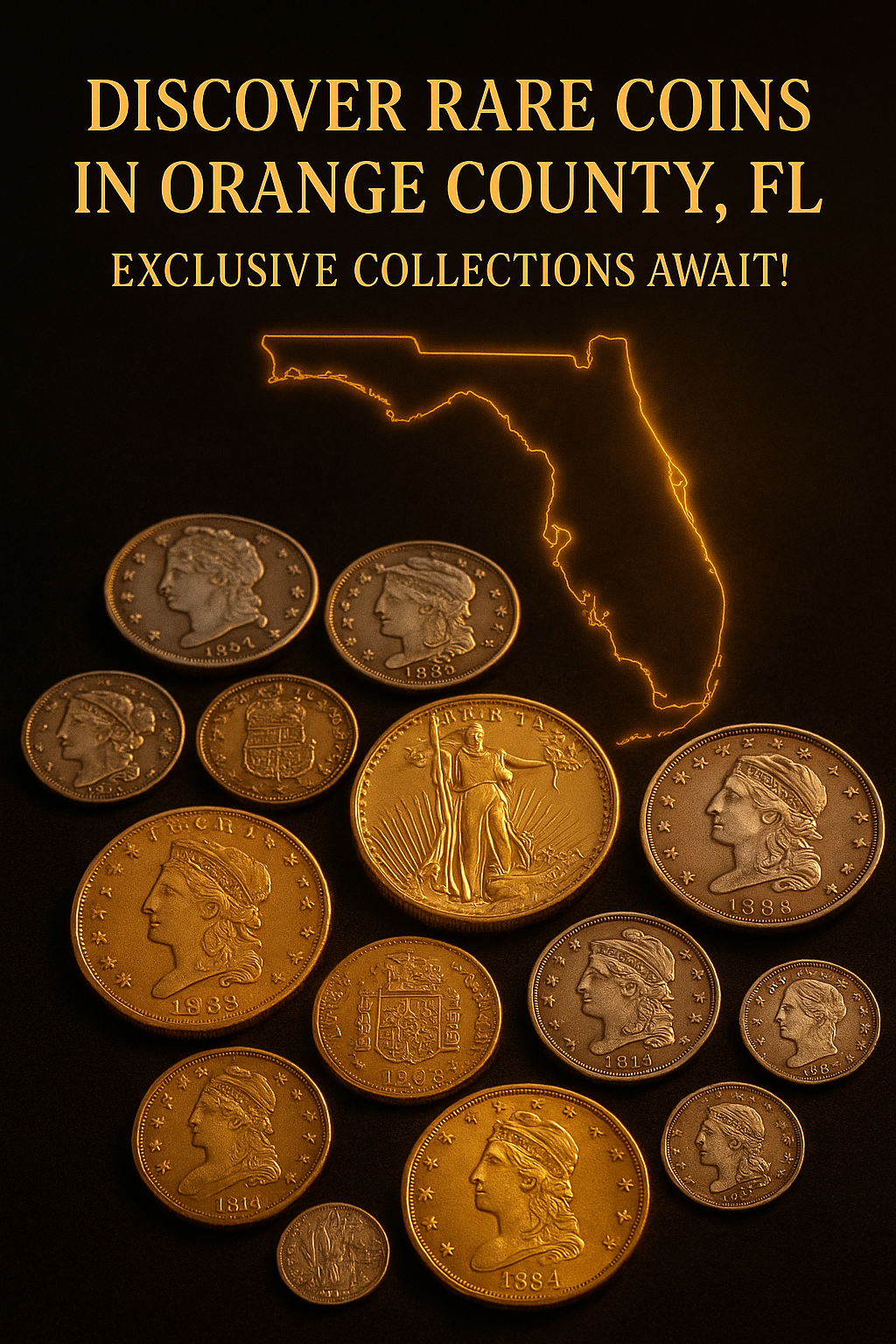 Showcase of rare and valuable coins in Orange County, FL