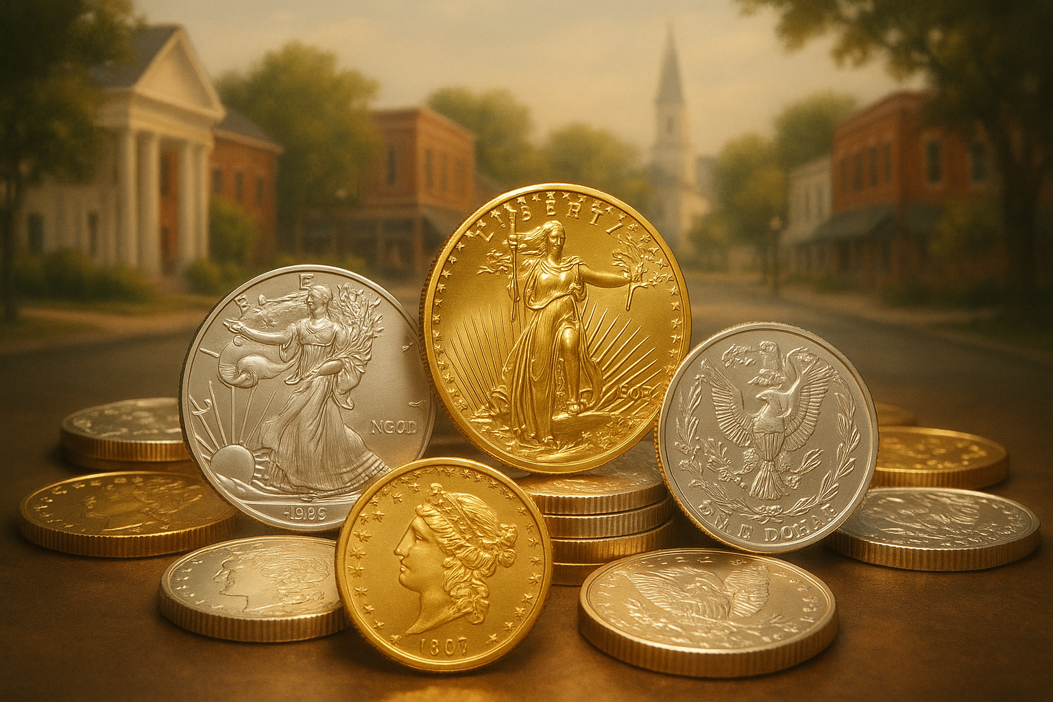 Shiny precious metal coins symbolizing smart investment opportunities in rare and valuable collectibles.