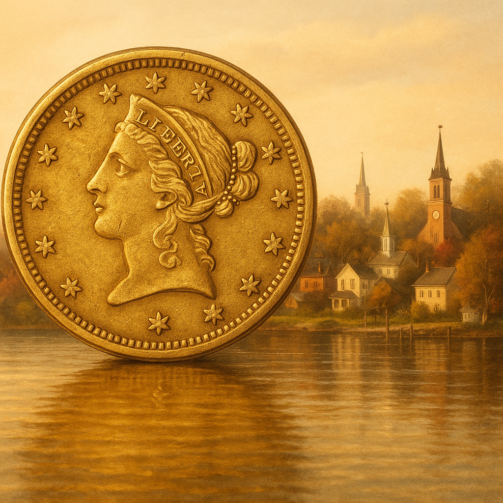 Vintage gold coin showcasing intricate details, representing our collection of rare historic coins.