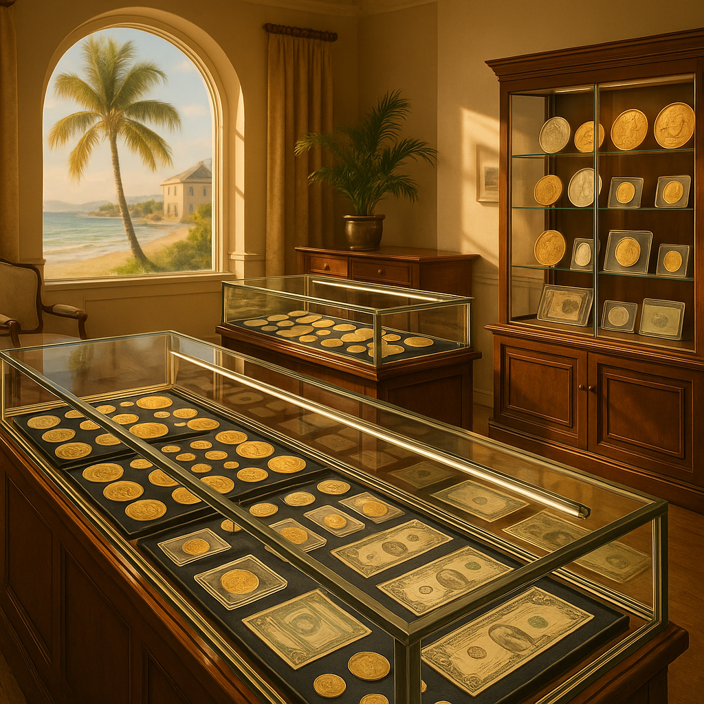 Explore our exclusive collection of rare coins at Palm Beach's trusted numismatic shop. Buy, sell, and appraise unique collectibles with expert local dealers.