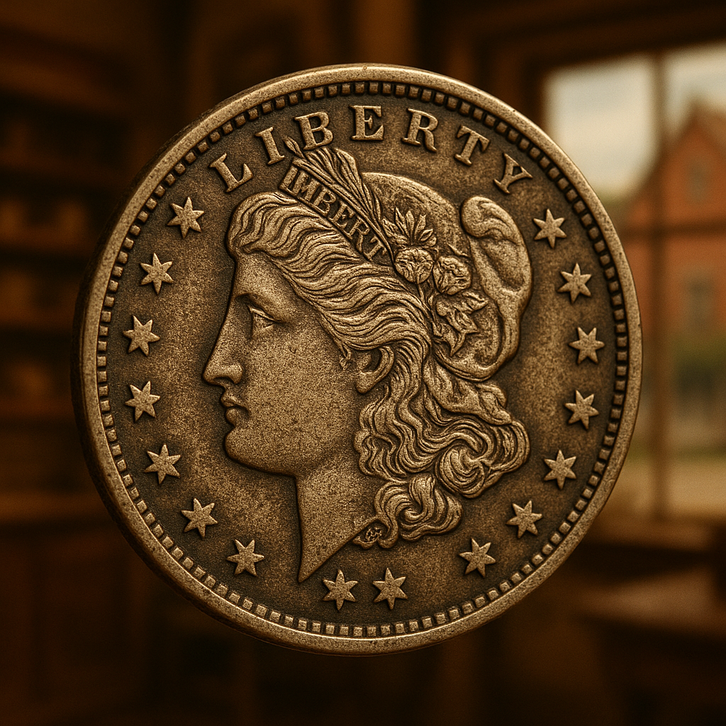Close-up of a vintage coin highlighting intricate details and craftsmanship for collectors.