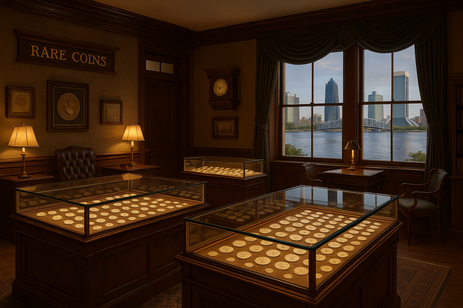 Authentic collectibles displayed at Duval County's premier rare coin shop for collectors and investors.