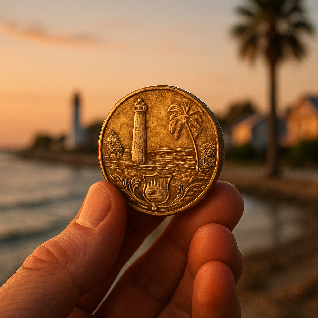 A collector’s hand carefully holding a unique rare coin, highlighting the passion of coin enthusiasts in Franklin County.