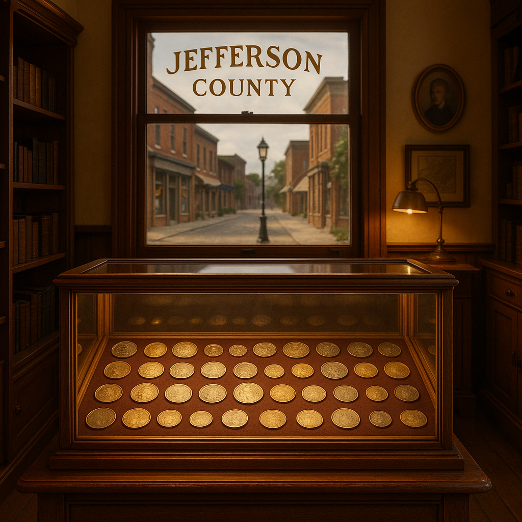 Display case filled with a curated selection of rare and historical coins, offering exceptional value and quality for collectors and enthusiasts.