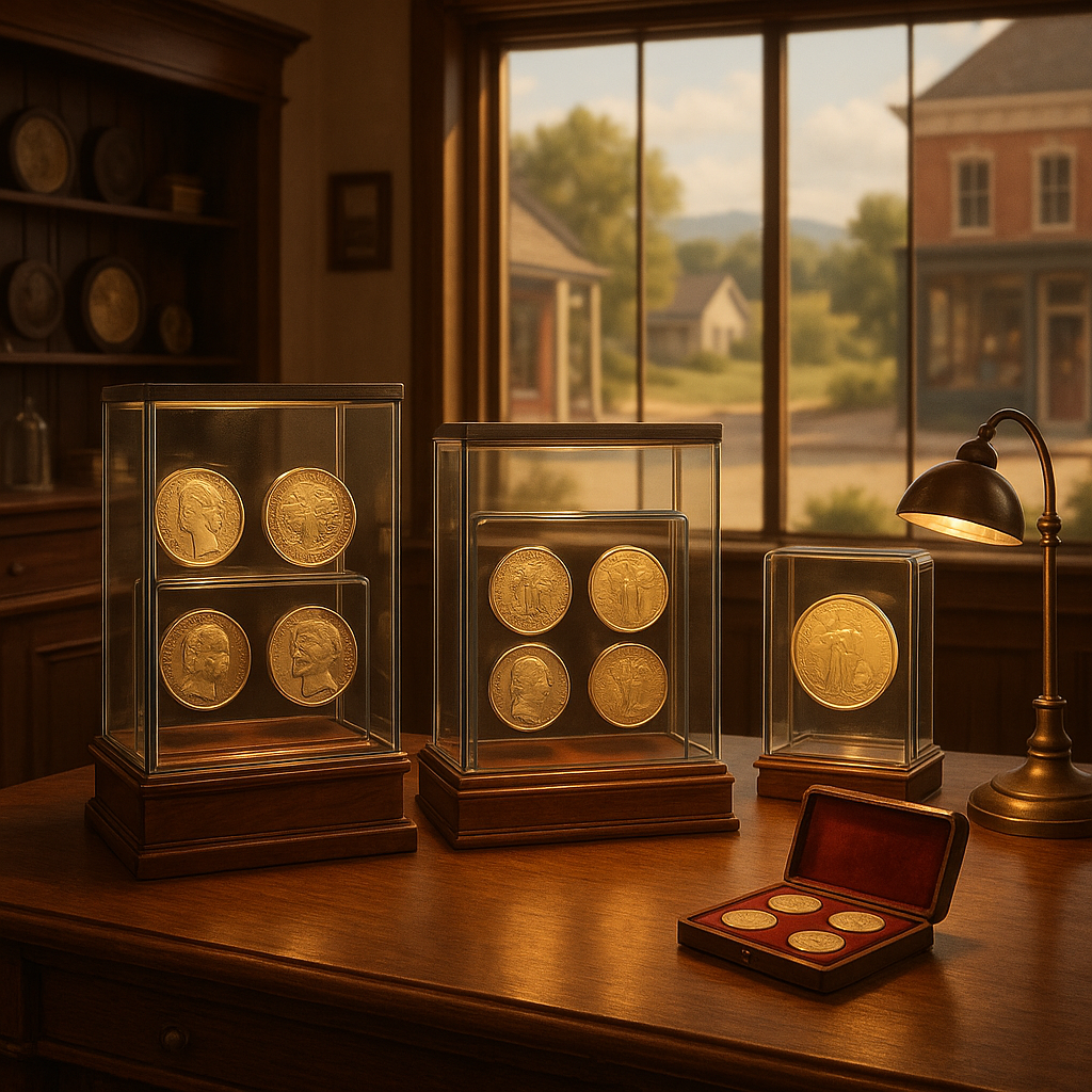 Showcase of rare and exquisite coins displayed in Liberty County's premier coin shop.